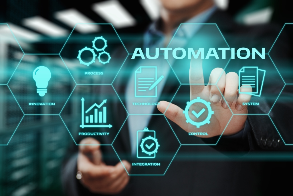 Automation interface showing process, control and integration icons