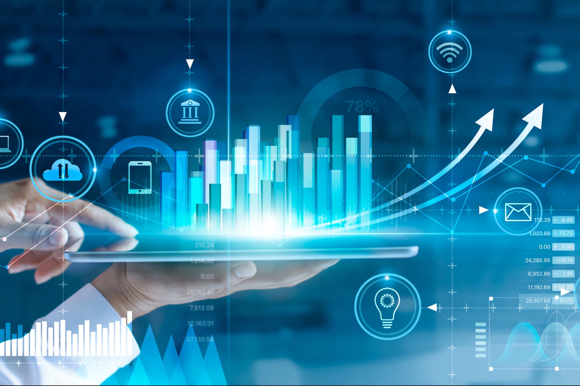 Digital solutions concept with connected devices